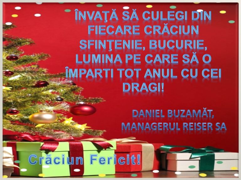 Mesajul de Crăciun al managerului Reiser SA, Daniel Buzamăt